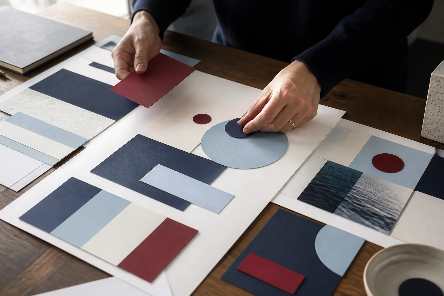 Sélection de couleurs et de formes pour une identité visuelle