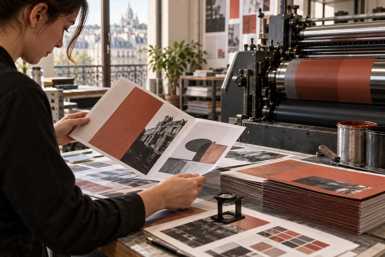 Contrôle de maquettes imprimées dans un atelier graphique
